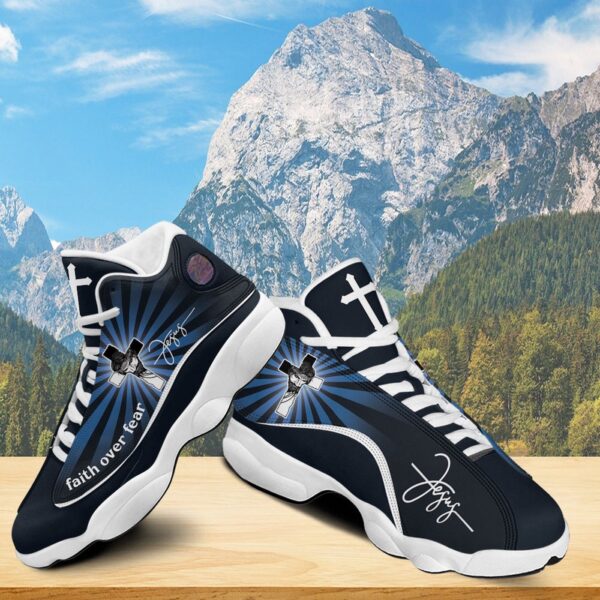 Jesus Basketball Shoes, Faith Over Fear, Jesus Christian Cross Shoes, Christian Unisex Sneaker, Christian Gifts