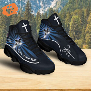 Jesus Basketball Shoes, Faith Over Fear, Jesus Christian Cross Shoes, Christian Unisex Sneaker, Christian Gifts