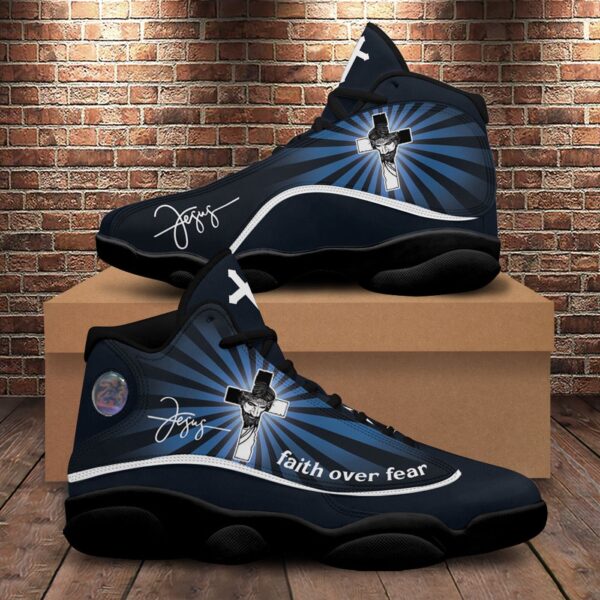 Jesus Basketball Shoes, Faith Over Fear, Jesus Christian Cross Shoes, Christian Unisex Sneaker, Christian Gifts