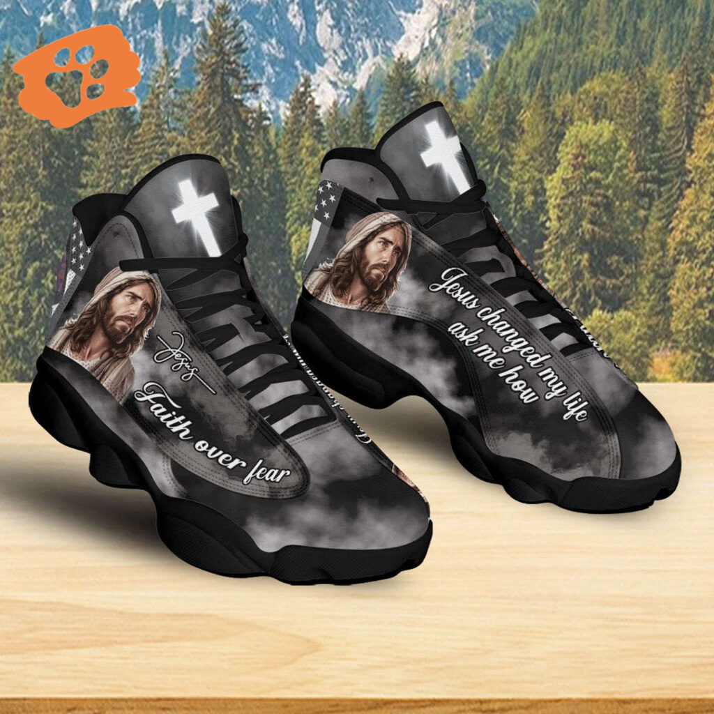 Jesus Basketball Shoes, Jesus Changed My Life, Religious Gift For Family, Jesus Running Shoes Footwear Jesus Basketball Shoes, Jesus Changed My Life, Religious Gift For Family, Jesus Running Shoes Footwear