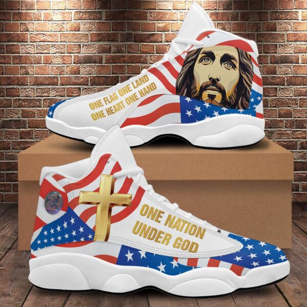 Jesus Basketball Shoes, One Nation Under God Shoes, Christian Unisex Sneaker, Religious Gift For Family, Jesus Lovers Shoes, Christian Footwear