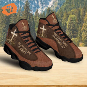 Jesus Basketball Shoes, Rooted In Christ, Jesus Christian Cross Shoes, Christian Unisex Sneaker, Jesus Running Shoes, Christian Gifts