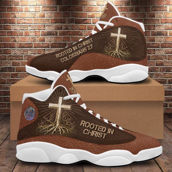 Jesus Basketball Shoes, Rooted In Christ, Jesus Christian Cross Shoes, Christian Unisex Sneaker, Jesus Running Shoes, Christian Gifts