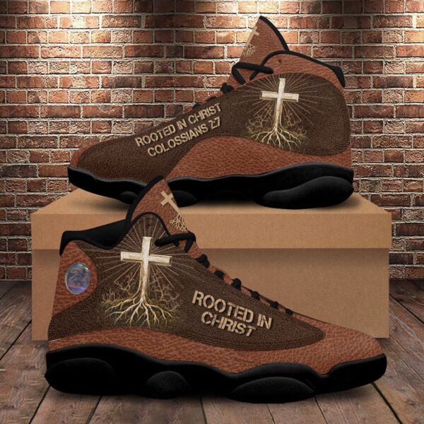 Jesus Basketball Shoes, Rooted In Christ, Jesus Christian Cross Shoes, Christian Unisex Sneaker, Jesus Running Shoes, Christian Gifts