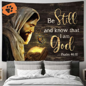 Jesus Be Still Tapestry Art - Bible Verse Wall Decor for Christian Homes
