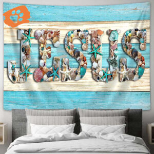 Jesus Beach Tapestry Prints: Stunning Christian Art for Your Home