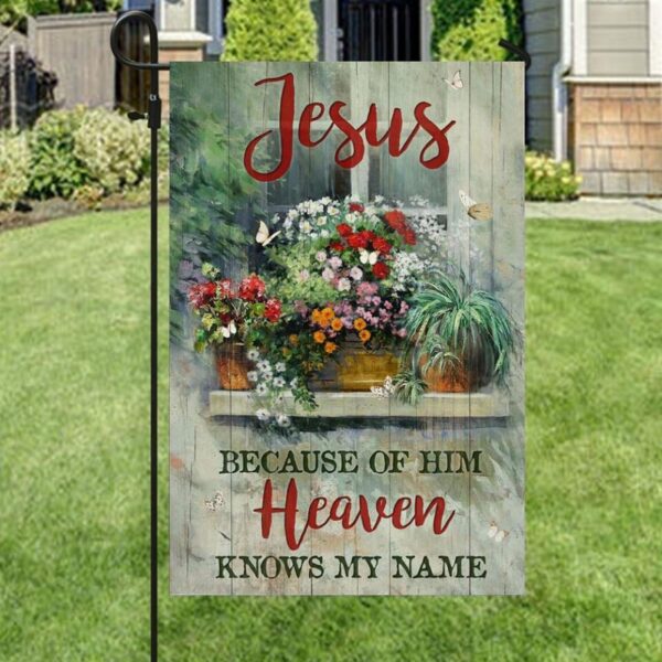 Jesus Heaven Garden Flag: Christian Scripture Banner for Your Yard