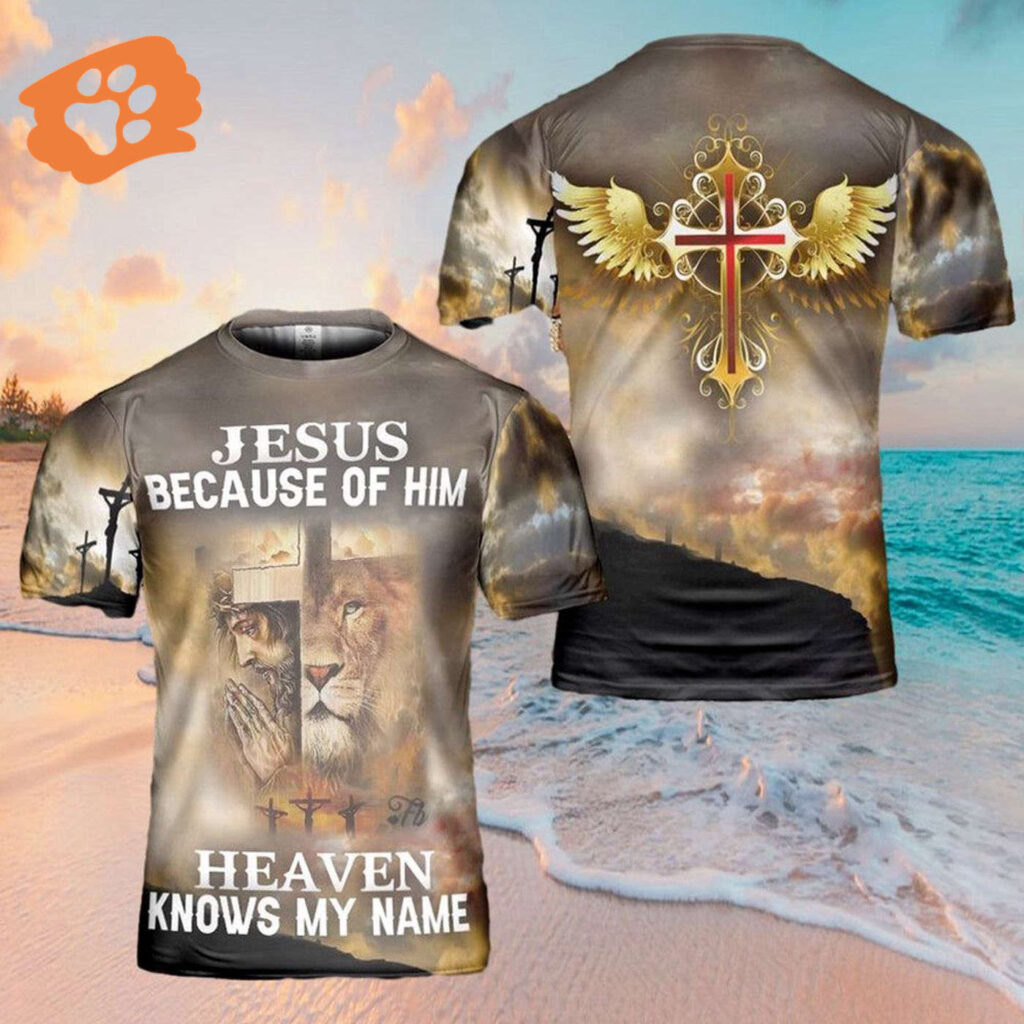 Jesus All Over Print 3D T-Shirt: Gift for Christians Heaven Knows My Name Shirt