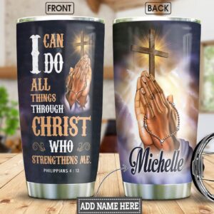 Jesus Bible Personalized Stainless Steel Tumbler - Jesus Lover Men Women
