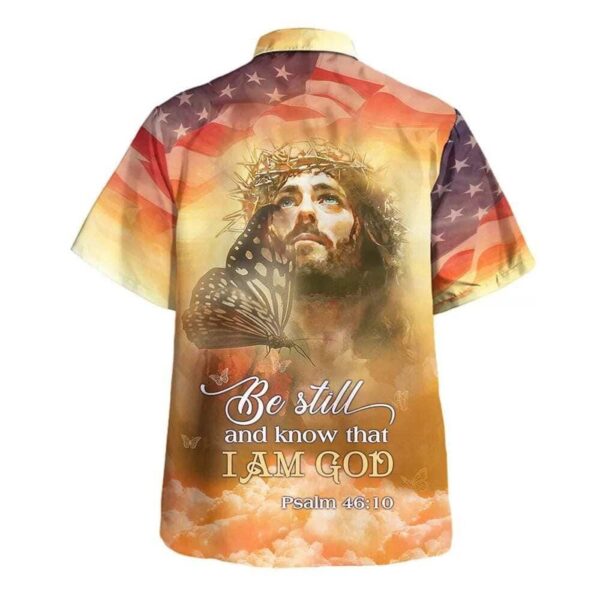 Christian Men s Hawaiian Shirt – Be Still and Know Jesus Bible Verse Gift for Christians