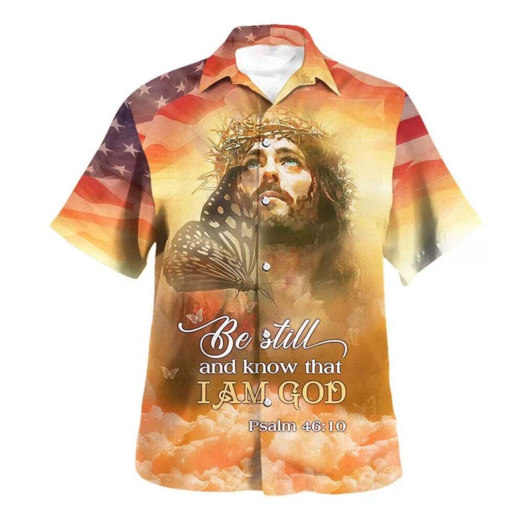Christian Men s Hawaiian Shirt – Be Still and Know Jesus Bible Verse Gift for Christians Christian Men s Hawaiian Shirt – Be Still and Know Jesus Bible Verse Gift for Christians