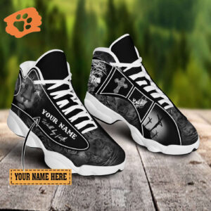 Jesus Black Lion Walk by Faith custom name Air Jordan 13 Shoes - Gift for Men Women