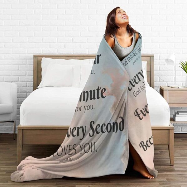 Jesus Blanket: Bible Verse & Prayers – Inspirational Gift for Christians – He Loves You