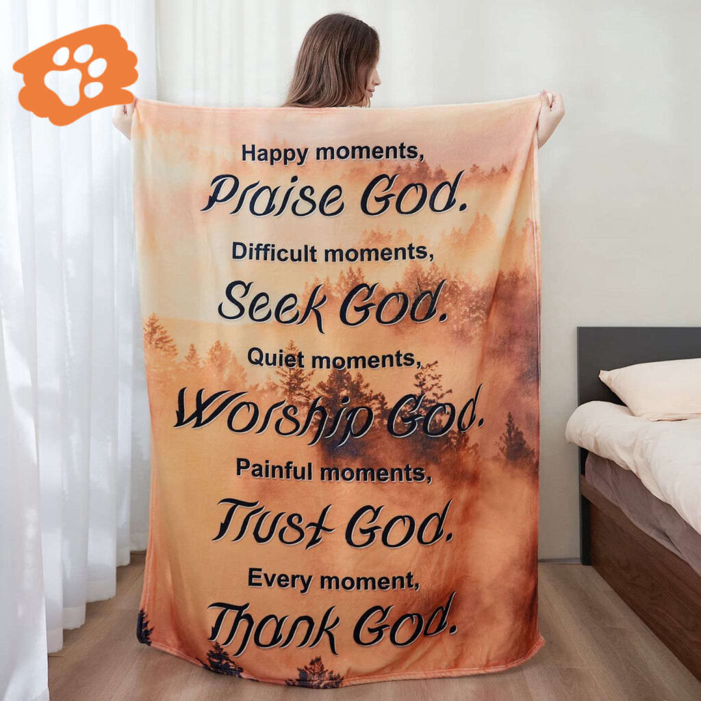 Thank God Jesus Blanket: Bible Verse Prayers Forest Pattern – Gift For Christian Thank God Jesus Blanket: Bible Verse Prayers Forest Pattern – Gift For Christian