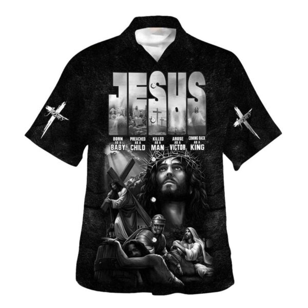 Christian Jesus Baby Born & Preached Child Hawaiian Shirt for Men – Perfect Gift for Christians