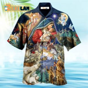 Jesus Born Of The Glory Hawaiian Shirt - Stylish Christian Apparel 1