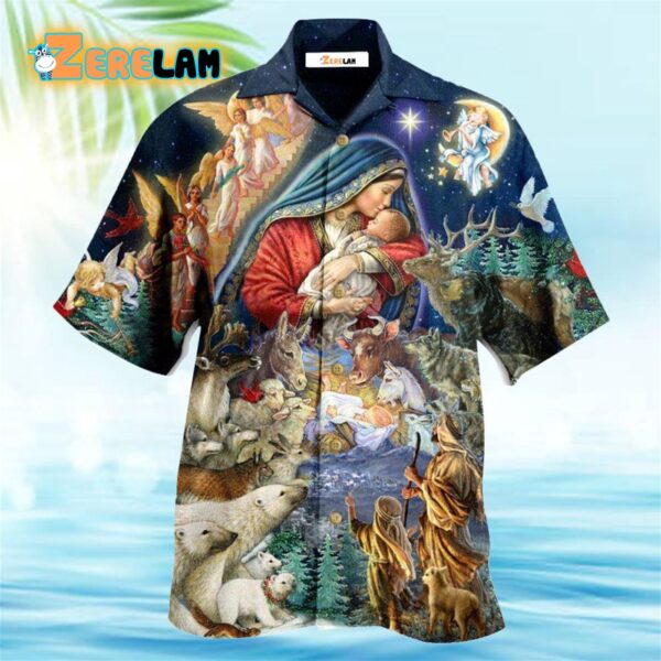 Jesus Born Of The Glory Hawaiian Shirt – Stylish Christian Apparel