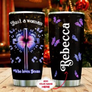 Jesus Butterfly Lover Personalized Stainless Steel Tumbler - Jesus Lover Men Women