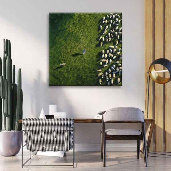 Jesus Chases the Lost Sheep Wall Art Canvas