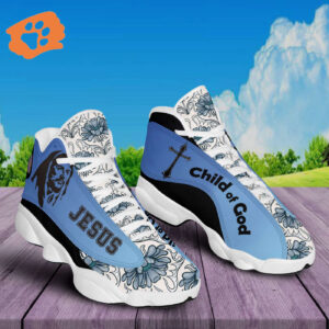 Jesus Child Of God Basketball Shoes, God Floral Pattern Shoes, Religious Running Shoes, Christian Footwear Gifts Unisex Basketball Shoes