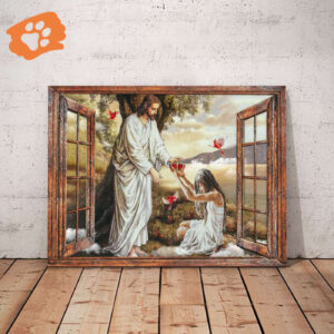 Jesus Christ A Little Girl Poster for Home Decor Gift