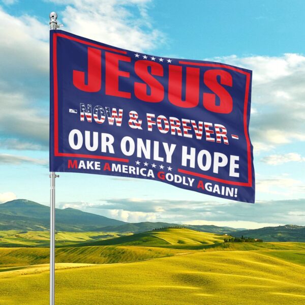 Jesus Christ American Flag: Patriotic Garden Decor for Independence Day