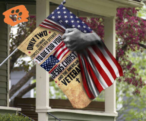 Jesus Christ And American Veterans Flag