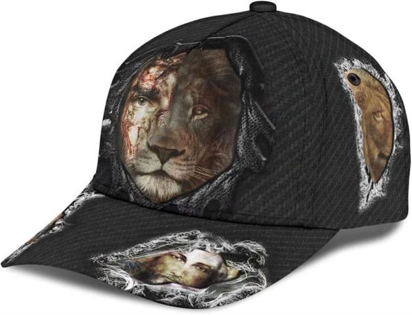 Jesus Christ And Lion Half Face Baseball Cap Hat  Trucker Classic Hats Gift