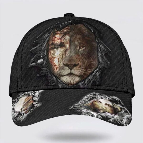 Jesus Christ And Lion Half Face Baseball Cap Hat  Trucker Classic Hats Gift