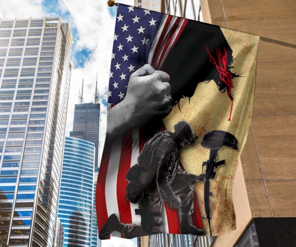 Jesus Christ And The Veteran Flag Thank YouThank You Veterans Decorative