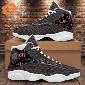 Jesus Christ Basketball Shoes, Faith Hope Love Footwear Sneaker, God Cross Flower Running Shoes, Mother Day Gift