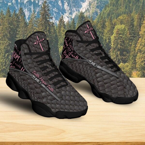 Jesus Christ Basketball Shoes, Faith Hope Love Footwear Sneaker, God Cross Flower Running Shoes, Mother Day Gift