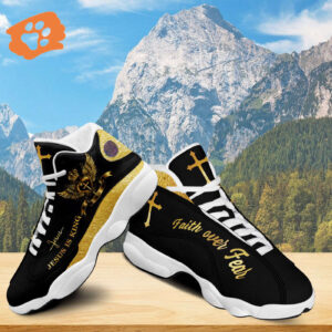 Jesus Christ Basketball Shoes, Jesus Is The King Shoes, Jesus Cross Art, Gift For Jesus Lovers, Christian Unisex Basketball Shoes