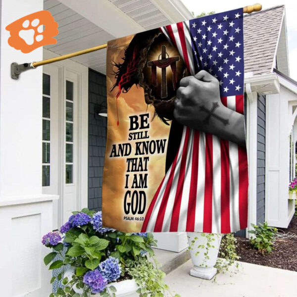 Be Still and Know That I Am God Flag – Outdoor Christian House Flag with Scripture – Garden Banner