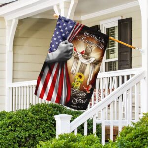 Jesus Christ Be Still & Know That I Am God Flag - Outdoor Christian House Flag for Scripture Garden 1