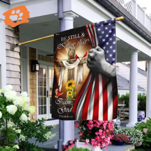 Jesus Christ Be Still & Know That I Am God Flag - Outdoor Christian House Flag for Scripture Garden