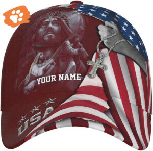 Jesus Christ Carrying The Cross Custom Name Baseball Cap Hat  Trucker Classic Hats Gift