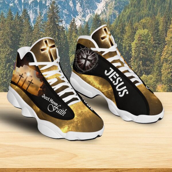 Jesus Christ Cross Basketball Shoes, Just Have Faith Christian Running Shoes, Footwear Sport Religious Faith Gift