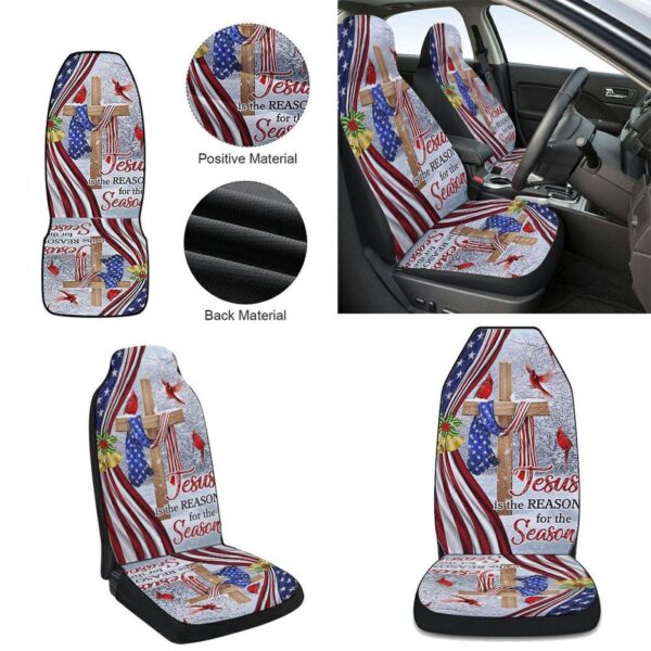 Jesus Christ Cross Christmas Car Seat Cover – Festive Car Decor Gift