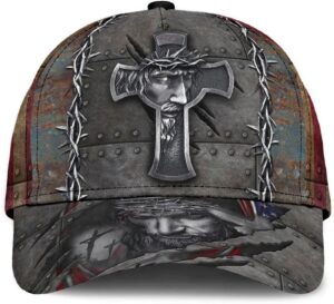 Jesus Christ Crucifixion Of Jesus All Over Print Baseball Cap – Christian Hats For Men Women Trucker Classic Hats Gift 3