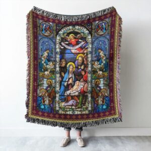 Jesus Christ Family Woven Blanket Tapestry TRL488WB 1