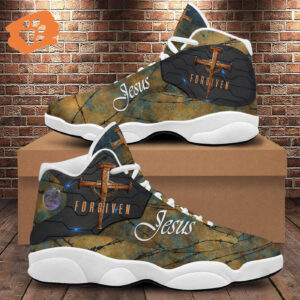 Jesus Christ Forgiven Basketball Shoes, Jesus Cross Thorn Running Shoes, Christian Apparel Unisex Religious Gift