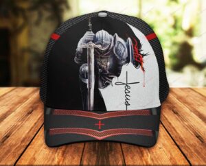 Jesus Christ God Knight Christian Classic 3d Cap ALL OVER PRINTED