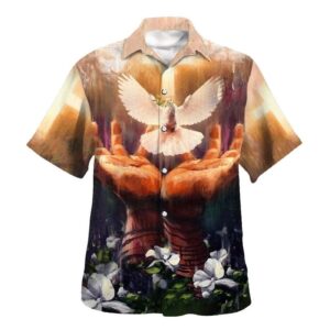Men s Jesus Christ Dove Hawaiian Shirt: Christian Gift