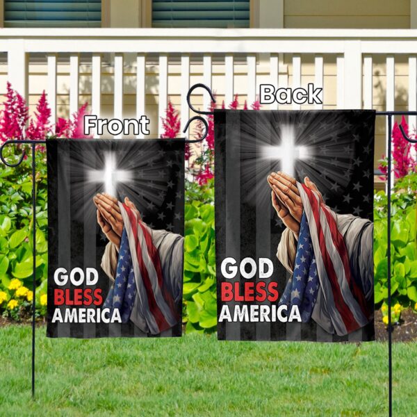Jesus Christ Hand Praying Garden Flag God Bless America House Flag Christian Outdoor Decor
