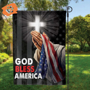 Jesus Christ Hand Praying Garden Flag God Bless America House Flag Christian Outdoor Decor