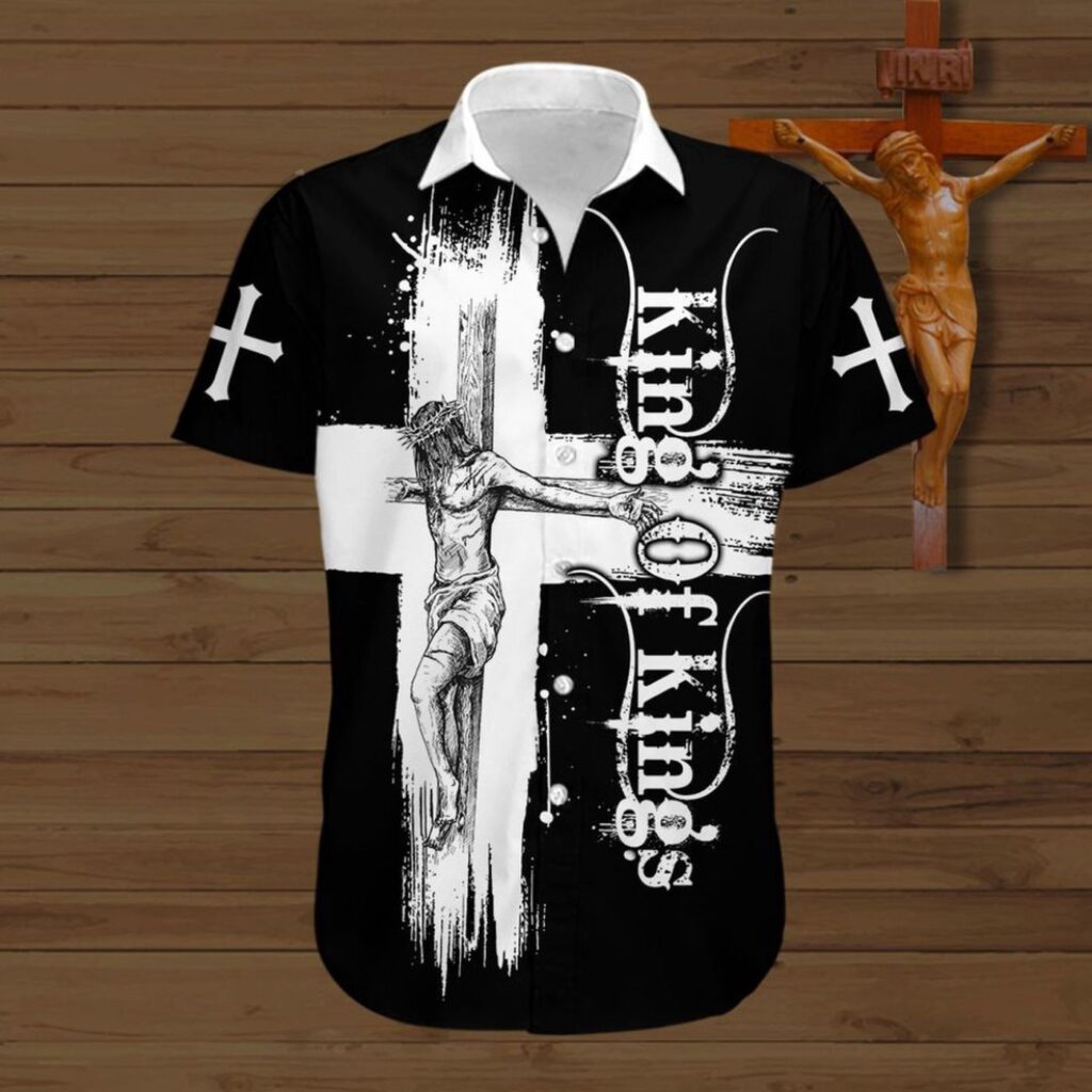 Jesus Christ King of Kings Hawaiian Shirt – Men s Cross Christian Apparel Jesus Christ King of Kings Hawaiian Shirt – Men s Cross Christian Apparel