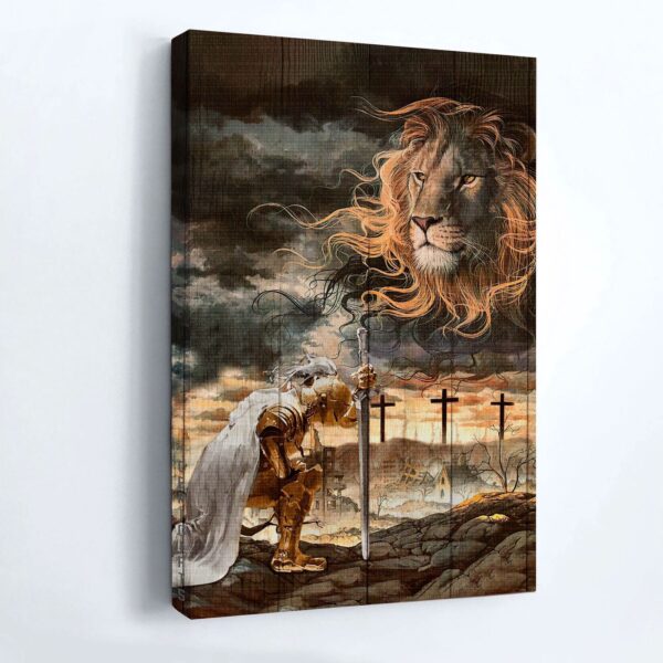 Warrior Jesus Lion of Judah Landscape Poster Home Decor Gift – Christian Wall Art with Amazing Lion Face Painting Prints