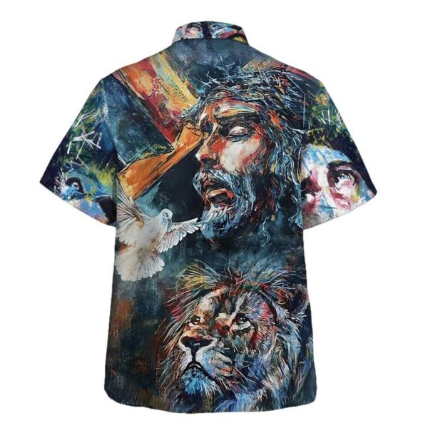 Vintage Jesus Christ Lion And Dove Hawaiian Shirt for Men – Christian Gift