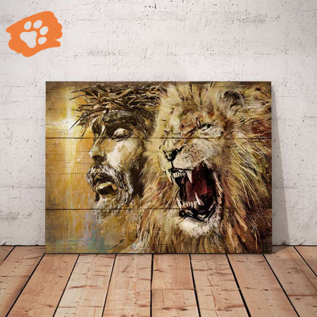 Jesus Christ Lion Roaring Poster for Home Decor Gift Jesus Christ Lion Roaring Poster for Home Decor Gift